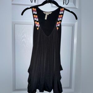 BCBG XS BUBBLE TOP TANK black beads purple orange white